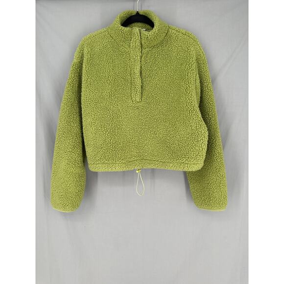 Double Zero Jacket Womens Medium Green Fleece Snap Fuzzy Soft Cozy Warm - Picture 4 of 7